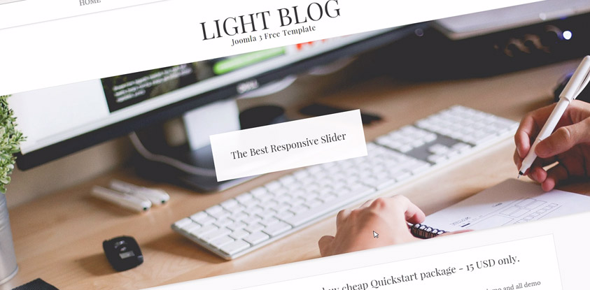 Light Blog Joomla 3 FlexSlider fully responsive slideshow